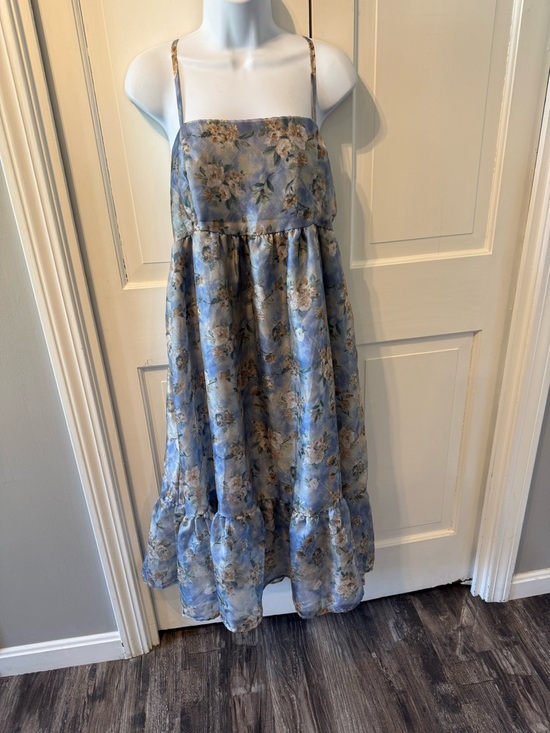 wild fable Dresses & Skirts - wild fable Blue Floral Tiered Sun Dress